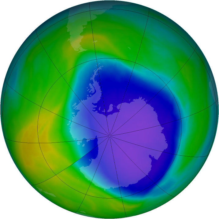 Antarctic ozone map for 01 November 2006